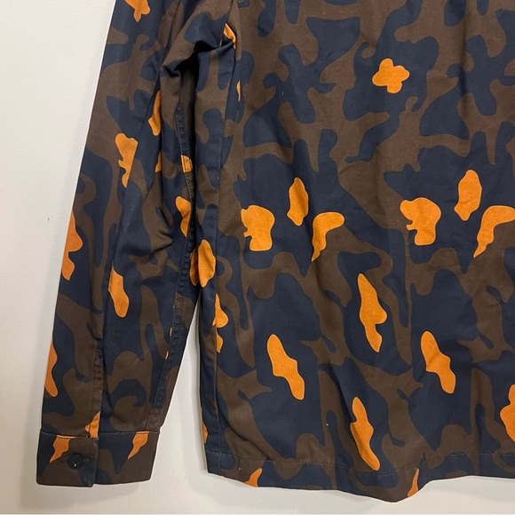 Weekday Lean Printed Jacket Orange and Navy Camo Y2K Elevated Jacket - Picture 7 of 10